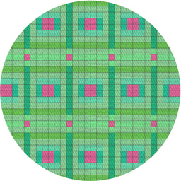 Round Patterned Lime Mint Green Novelty Rug, pat690