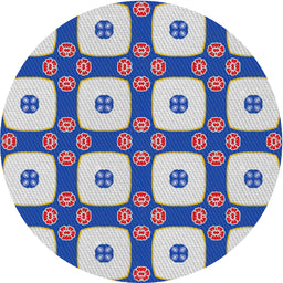 Round Patterned Dark White Beige Novelty Rug, pat695