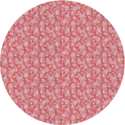 Round Machine Washable Transitional Pastel Pink Rug, wshpat698