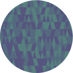 Round Machine Washable Transitional Blue Rug, wshpat69