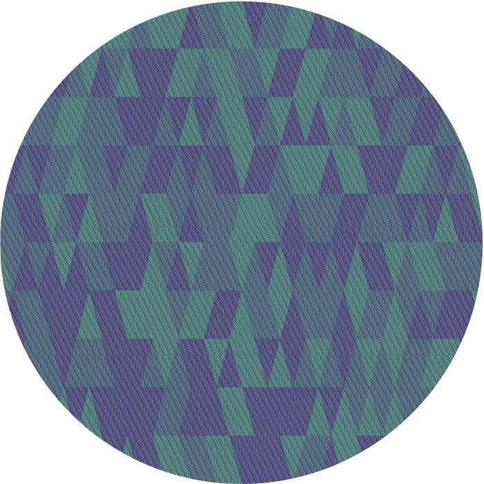 Round Machine Washable Transitional Blue Rug, wshpat69