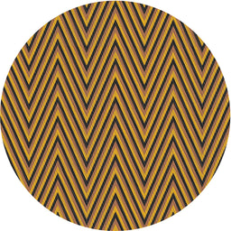 Round Patterned Yellow Novelty Rug, pat701