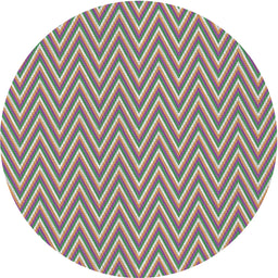 Round Machine Washable Transitional Green Rug, wshpat702