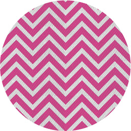 Round Machine Washable Transitional Deep Pink Rug, wshpat706