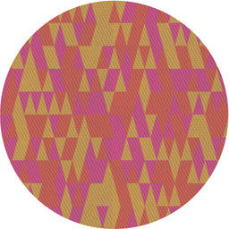 Round Machine Washable Transitional Mango Orange Rug, wshpat70