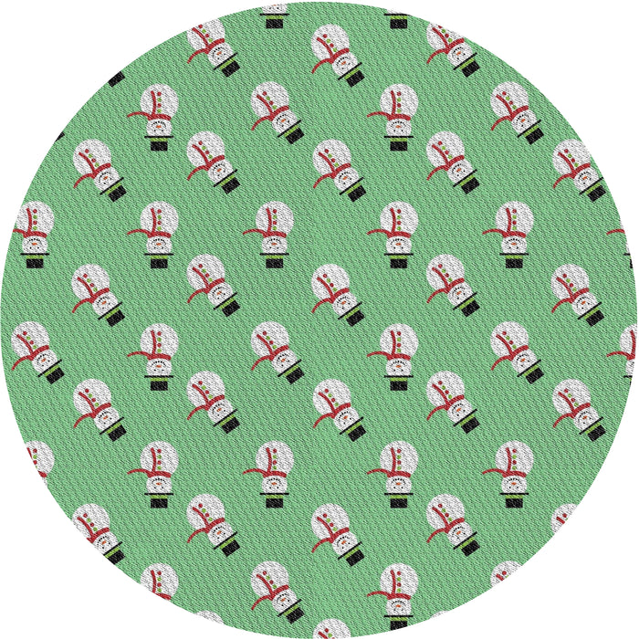 Round Patterned Forest Green Novelty Rug, pat715