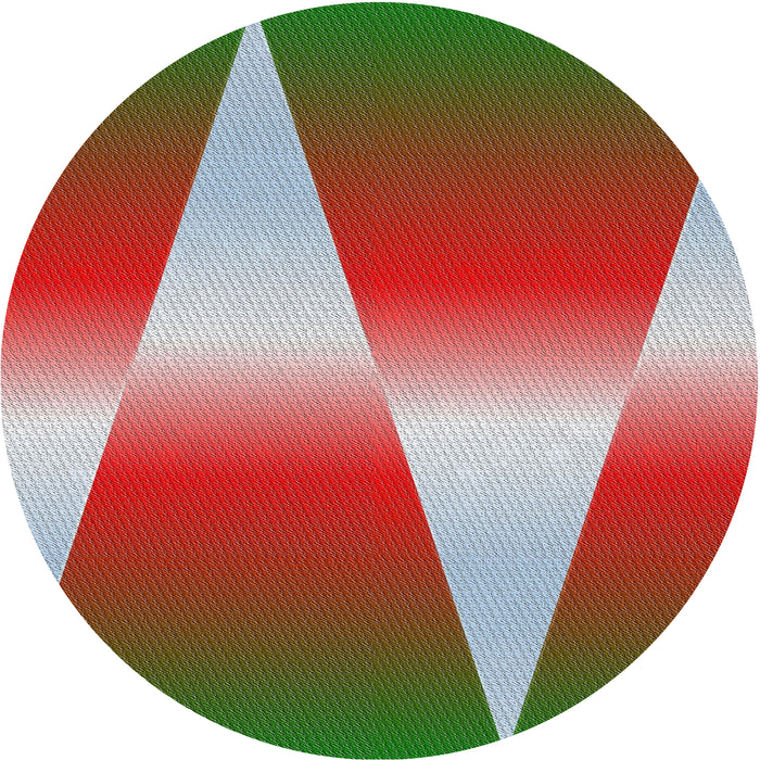 Round Patterned Green Novelty Rug, pat719