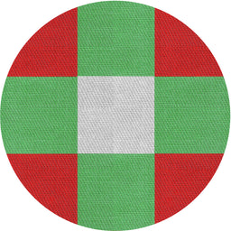 Round Patterned Green Novelty Rug, pat723