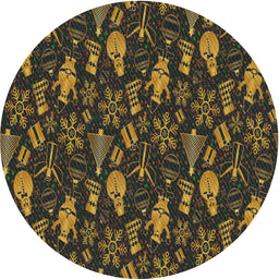 Round Patterned Mid Gray Novelty Rug, pat725