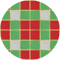 Round Patterned Green Novelty Rug, pat726
