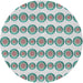 Round Patterned Grayish Turquoise Green Novelty Rug, pat735