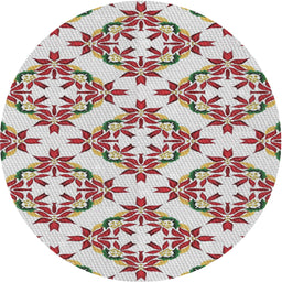 Round Machine Washable Transitional Chestnut Brown Rug, wshpat737