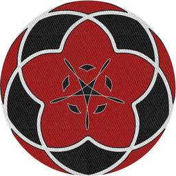 Round Patterned Dark Gray Novelty Rug, pat741