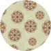 Round Patterned Golden Blonde Gold Novelty Rug, pat744