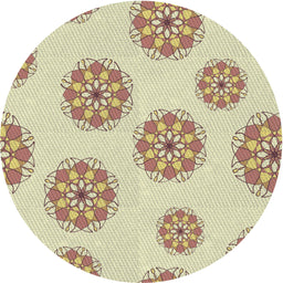 Round Machine Washable Transitional Gold Rug, wshpat744