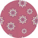 Round Machine Washable Transitional Cadillac Pink Rug, wshpat745