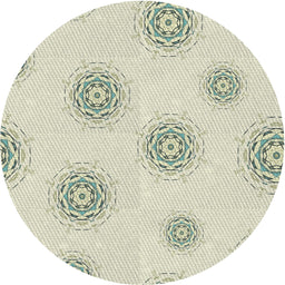 Round Patterned Light Yellow Beige Novelty Rug, pat747