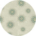 Round Machine Washable Transitional Yellow Beige Rug, wshpat747