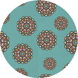 Round Patterned Gray Novelty Rug, pat751