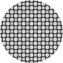 Round Patterned Platinum Gray Novelty Rug, pat757