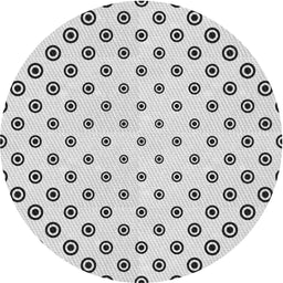 Round Machine Washable Transitional White Smoke Rug, wshpat758