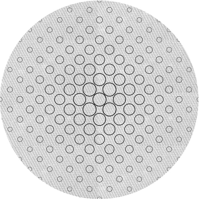 Round Patterned Dark Gray Novelty Rug, pat759