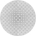 Round Patterned Dark Gray Novelty Rug, pat759