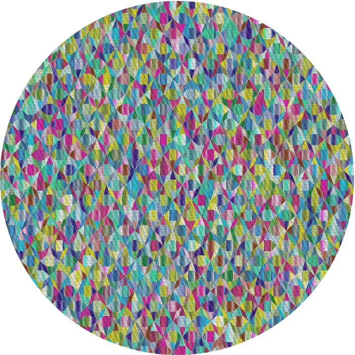 Round Patterned Blue Green Modern Rug, pat75