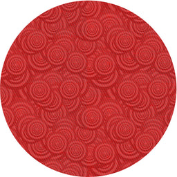 Round Machine Washable Transitional Fire Red Rug, wshpat760