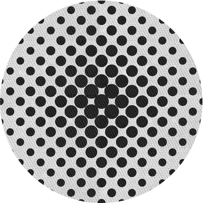 Round Patterned Light Black Novelty Rug, pat761