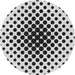 Round Patterned Light Black Novelty Rug, pat761