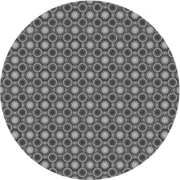 Round Machine Washable Transitional Dark Gray Rug, wshpat765