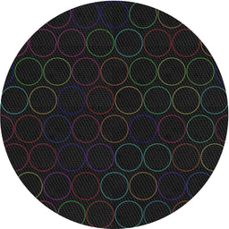 Round Patterned Light Black Novelty Rug, pat772