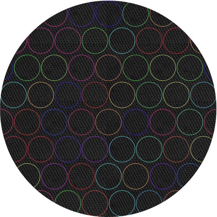 Round Patterned Light Black Novelty Rug, pat772