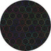 Round Patterned Light Black Novelty Rug, pat772