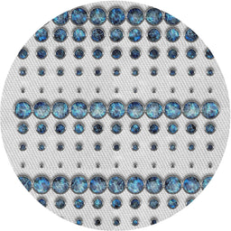 Round Patterned Platinum Gray Novelty Rug, pat773