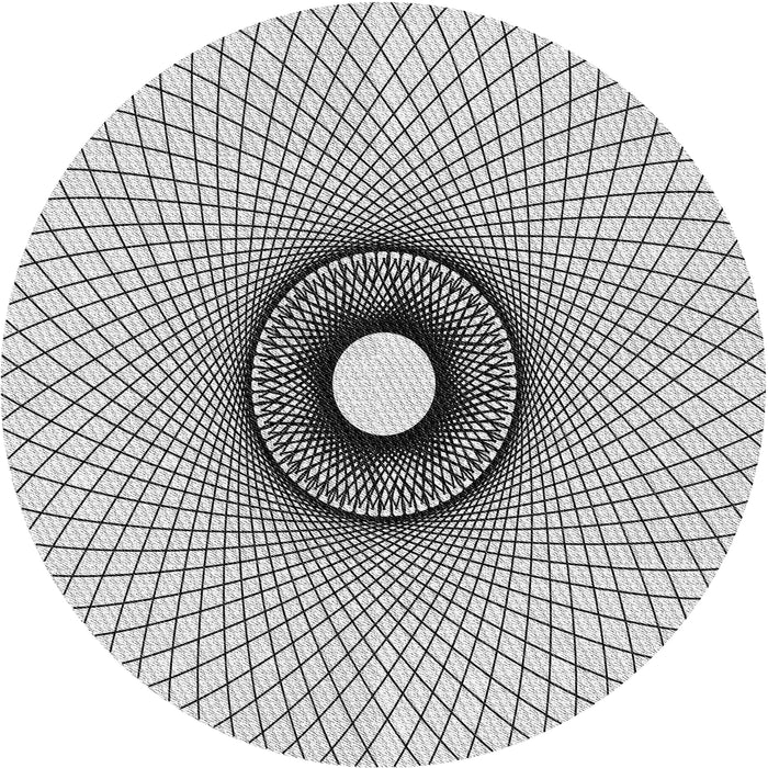 Round Patterned Off-White Novelty Rug, pat774