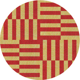 Round Machine Washable Transitional Red Rug, wshpat776