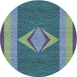 Round Patterned Blue Novelty Rug, pat778