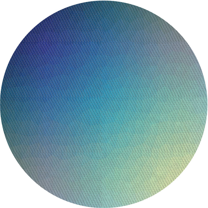 Round Machine Washable Transitional Blue Rug, wshpat787