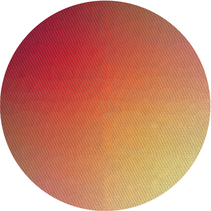 Round Patterned Red Novelty Rug, pat789