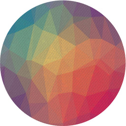 Round Machine Washable Transitional Bright Maroon Red Rug, wshpat791