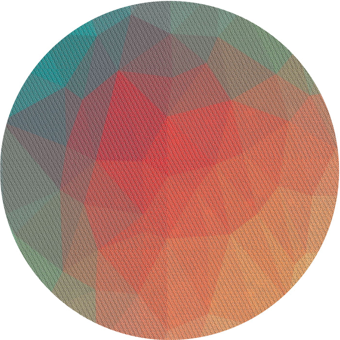 Round Machine Washable Transitional Red Rug, wshpat792