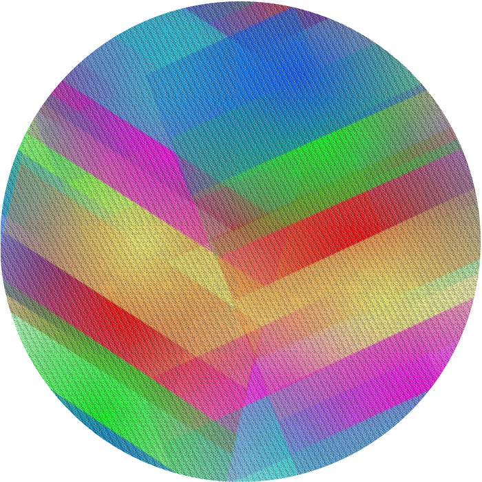 Round Machine Washable Transitional Green Rug, wshpat798