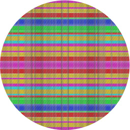Round Patterned Yellow Green Novelty Rug, pat799