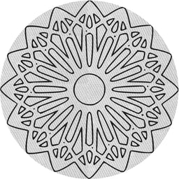 Round Machine Washable Transitional White Smoke Rug, wshpat7