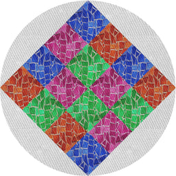 Round Patterned Mauve Taupe Purple Novelty Rug, pat805