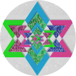 Round Patterned Mint Green Novelty Rug, pat806