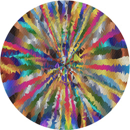 Round Patterned Dark Raspberry Purple Modern Rug, pat812
