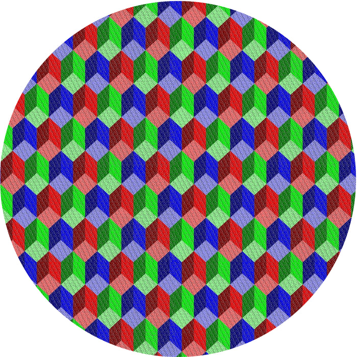 Round Patterned Green Modern Rug, pat814